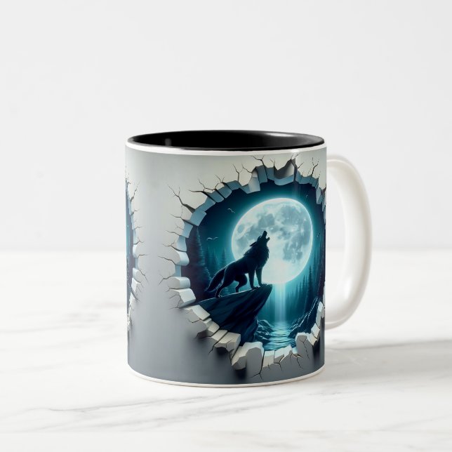 Tasse 2 Couleurs 3D Eerie Halloween (Devant droit)