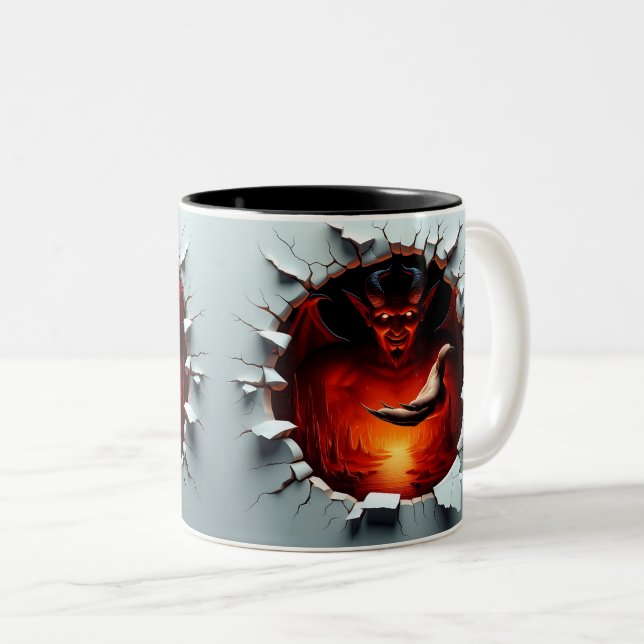 Tasse 2 Couleurs 3D Eerie Halloween (Devant droit)