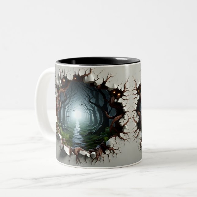 Tasse 2 Couleurs 3D Eerie Halloween (Devant gauche)