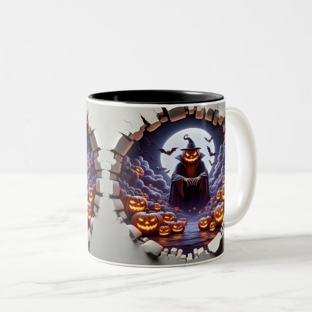 Tasse 2 Couleurs 3D Eerie Halloween (Devant droit)