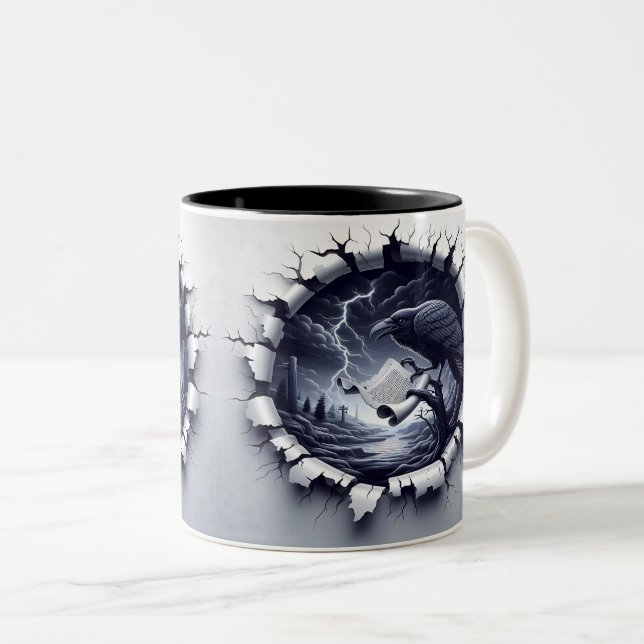 Tasse 2 Couleurs 3D Eerie Halloween (Devant droit)
