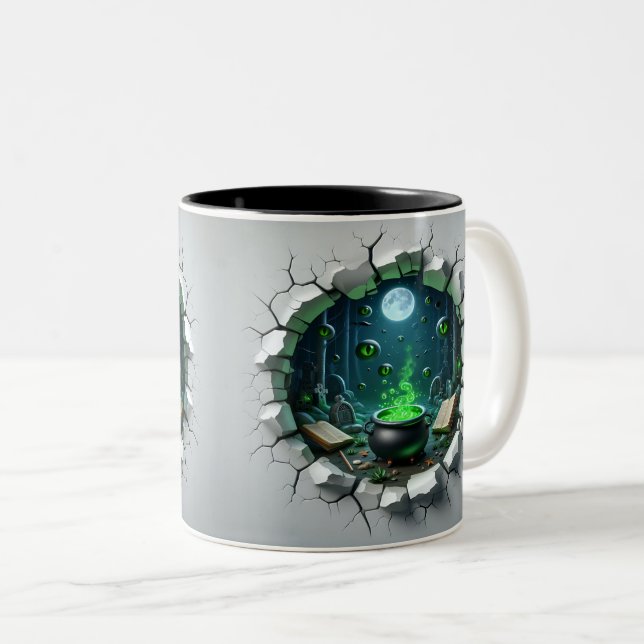 Tasse 2 Couleurs 3D Eerie Halloween (Devant droit)