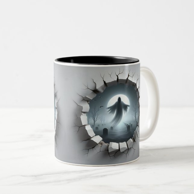 Tasse 2 Couleurs 3D Eerie Halloween (Devant droit)