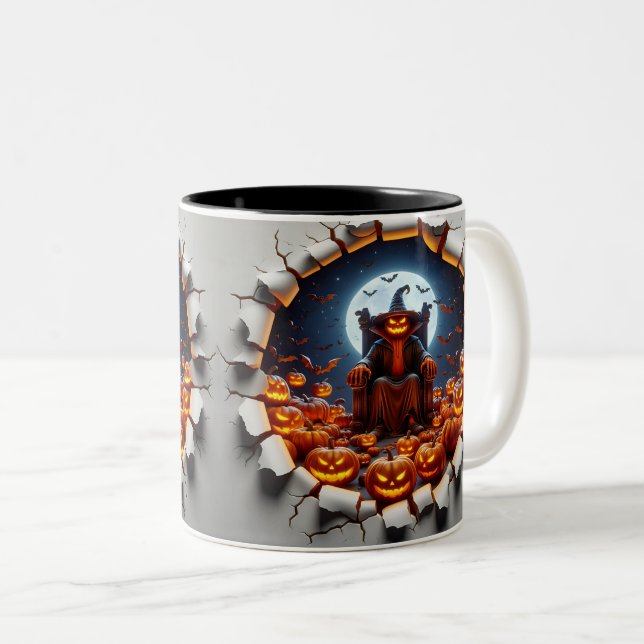 Tasse 2 Couleurs 3D Eerie Halloween (Devant droit)