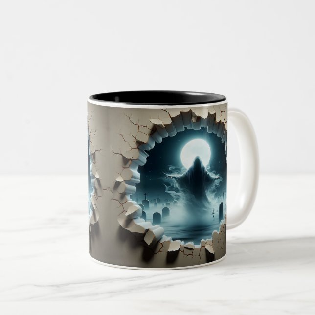 Tasse 2 Couleurs 3D Eerie Halloween (Devant droit)