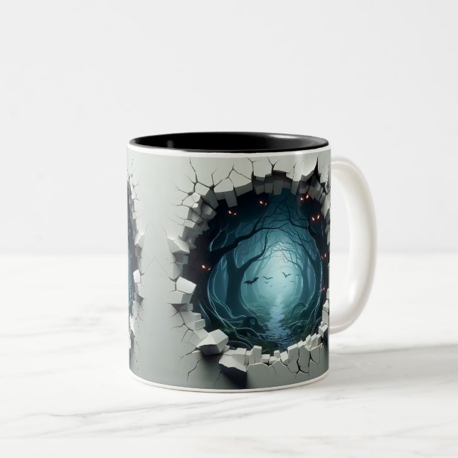 Tasse 2 Couleurs 3D Eerie Halloween (Devant droit)
