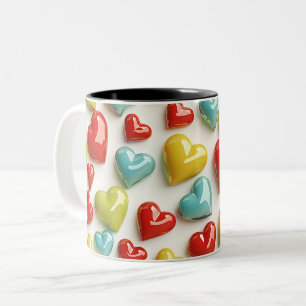 Tasse 2 Couleurs 3D Pink heart