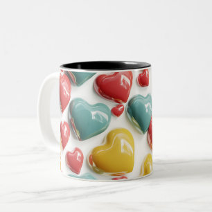 Tasse 2 Couleurs 3D Pink heart