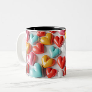 Tasse 2 Couleurs 3D Pink heart