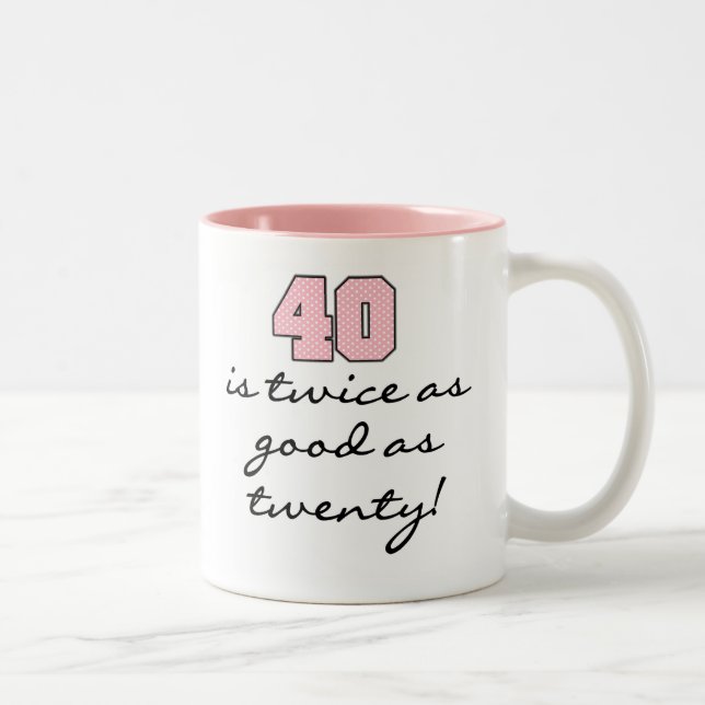 Tasse 2 Couleurs 40 Deux fois plus bon que 20 (Droit)