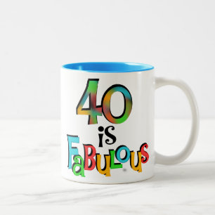 Tasse 2 Couleurs 40 est Fabuleux T-shirts et cadeaux d'anniversaire