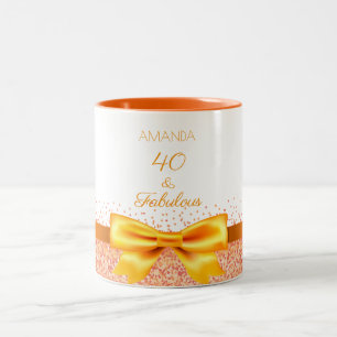 Tasse 2 Couleurs 40 fabuleux nom blanc or rose