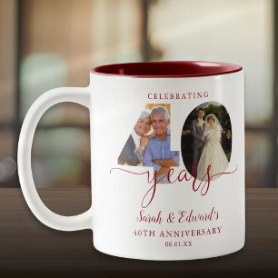 Tasse 2 Couleurs 40e anniversaire du Mariage Ruby 2 Photo