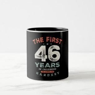 Tasse 2 Couleurs 46 Anniversaire Amusant 46 Ans
