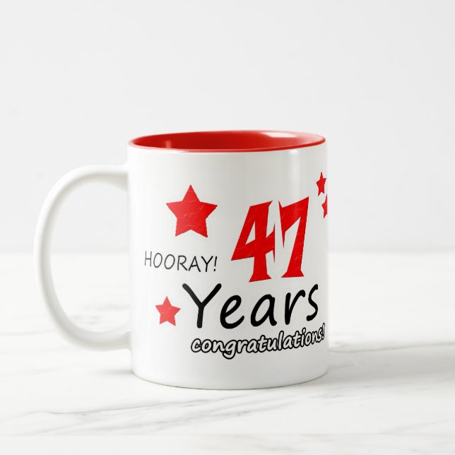 Tasse 2 Couleurs 47e anniversaire, 47 ans Mariage (Gauche)