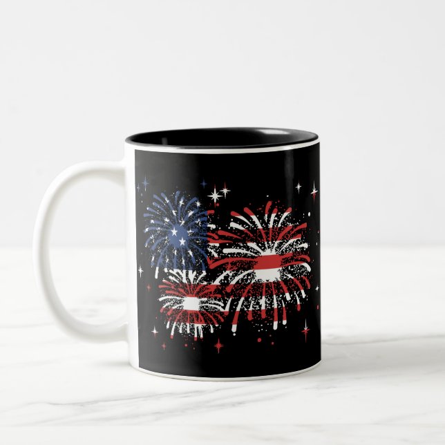 Tasse 2 Couleurs 4 juillet États-Unis Fireworks (Gauche)