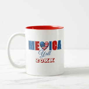 Tasse 2 Couleurs 4 juillet Fête de l'indépendance américaine