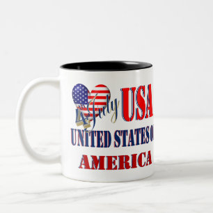 Tasse 2 Couleurs 4 juillet USA T-Shirt Classic Round Sticker Coff