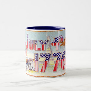 Tasse 2 Couleurs 4 juillet vintage