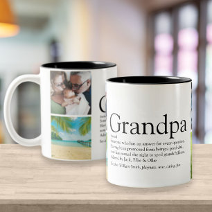 Tasse 2 Couleurs 4 Photo Grand-père, Grand-papa, Papa Définition