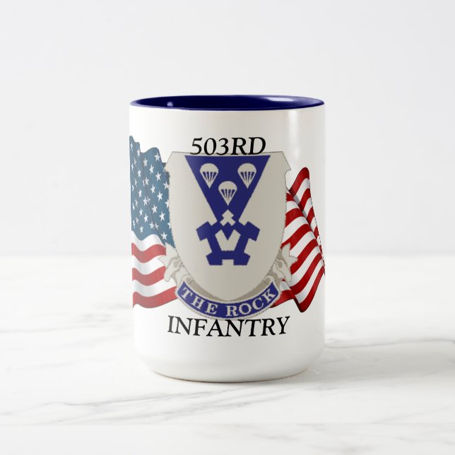 TASSE 2 COULEURS 503RD L'INFANTERIE ATTAQUENT (Centre)