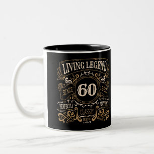 Tasse 2 Couleurs 60e anniversaire vintage
