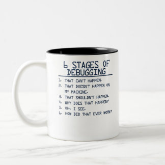 Tasse 2 Couleurs 6 Étapes Du Débogage Du Programmeur Ordinateur