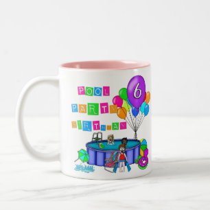 Tasse 2 Couleurs 6ème anniversaire de réception au bord de la