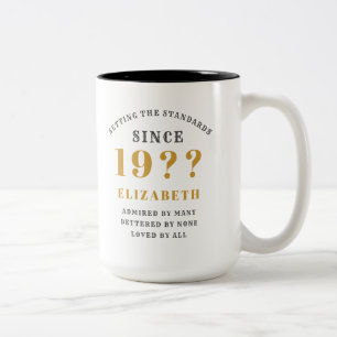 Tasse 2 Couleurs 70e anniversaire Normes Ajouter votre nom et votre