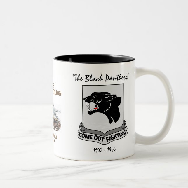 Tasse 2 Couleurs 761st BATAILLON de RÉSERVOIR, PANTHÈRES NOIRES, WW (Droit)