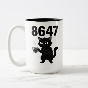 Tasse 2 Couleurs 86 47 Mignon chat noir en colère Café Protestation