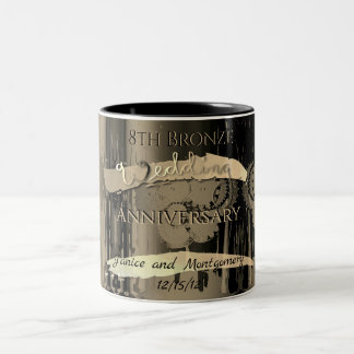 Tasse 2 Couleurs 8e anniversaire du Mariage de bronze Steampunk