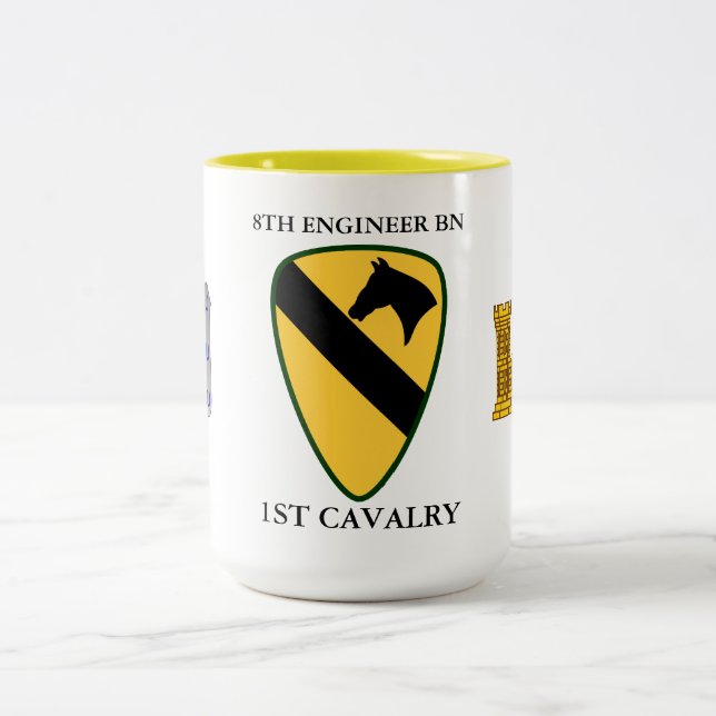 TASSE 2 COULEURS 8E BATAILLE D'INGÉNIEURS 1ÈRE CAVALRY (Centre)