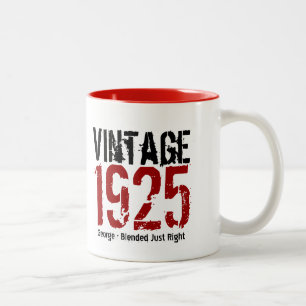 Tasse 2 Couleurs 90e anniversaire Vintage 1925 ou toute année V01C