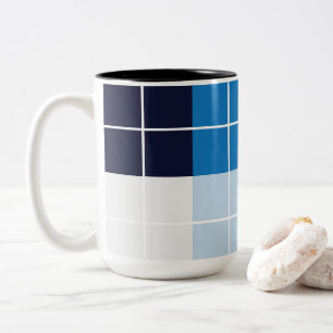 Tasse 2 Couleurs À damiers bleue