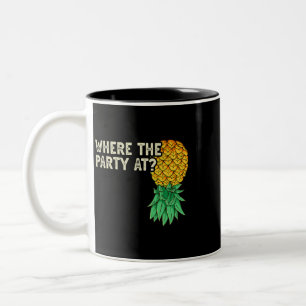 Tasse 2 Couleurs À l'envers de l'ananas là où la fête amusant Swing