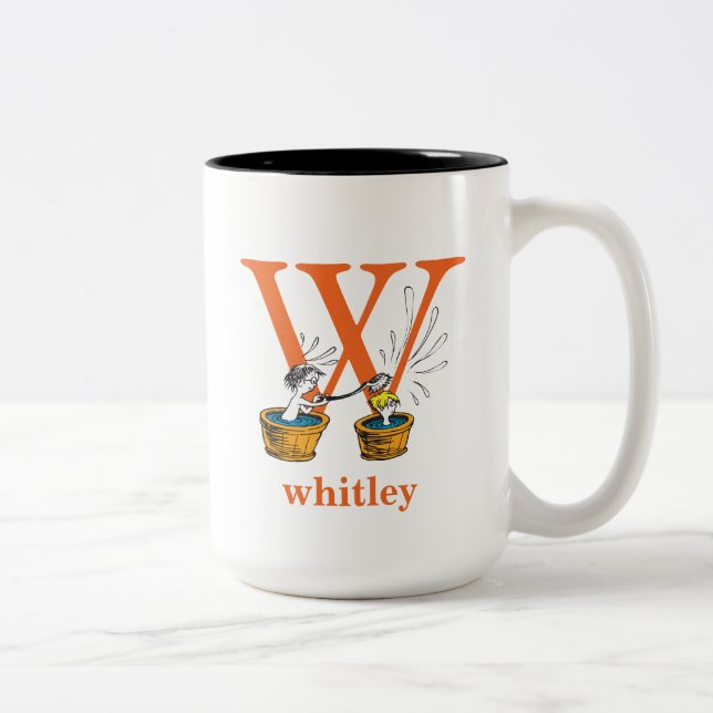Tasse 2 Couleurs ABC du Dr Seuss : Lettre W - Orange | Ajouter Votr (Droit)