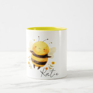 Tasse 2 Couleurs Abeille PERSONALISÉE, Cadeaux de Bumble Bee