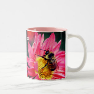 Tasse 2 Couleurs Abeille Sur Art numérique Fleur Personnalisé