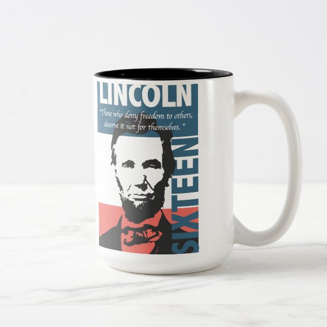 Tasse 2 Couleurs Abraham Lincoln 16ème Président (Droit)