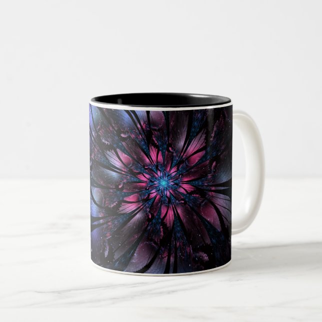 Tasse 2 Couleurs Abstract fractal flower design.   (Devant droit)