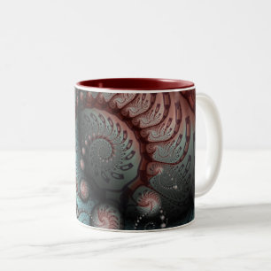 Tasse 2 Couleurs Abstrait Imaginaire dynamique Fractal Art Brown Bl