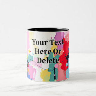 Tasse 2 Couleurs Abstrait Peinture Spatters/Drips, Votre message