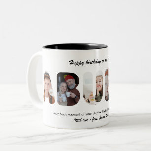Tasse 2 Couleurs Abuela Collage de Photos Personnalisé Grand-mère