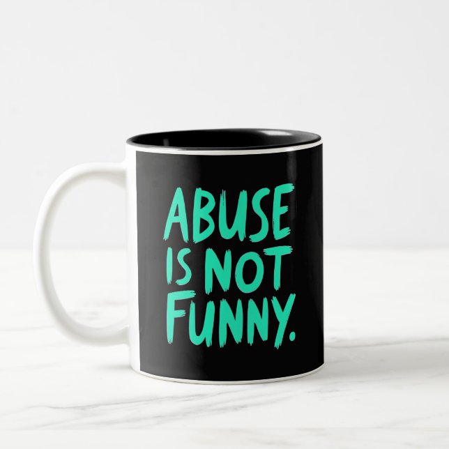 Tasse 2 Couleurs Abuse is not funny (Gauche)