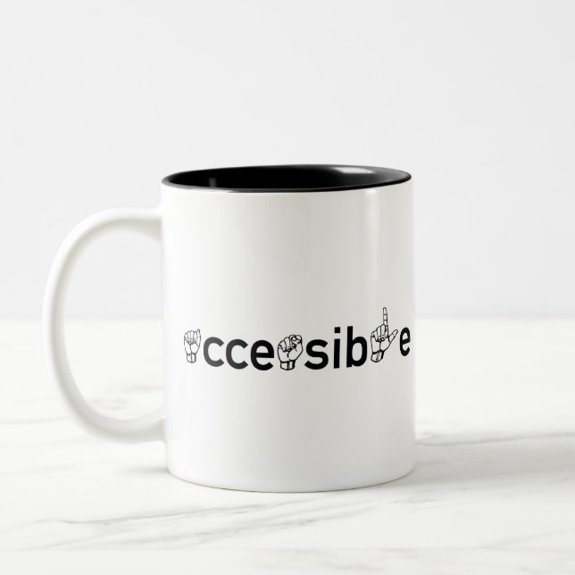 Tasse 2 Couleurs accessible - ASL (Gauche)