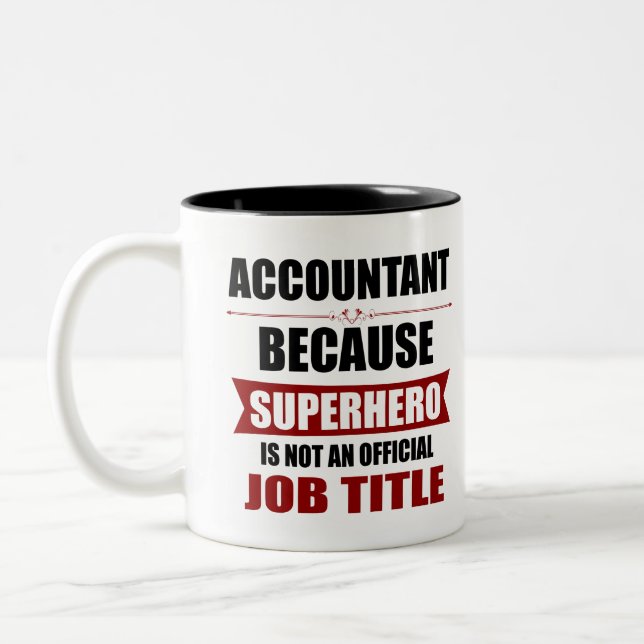 Tasse 2 Couleurs Accountant Superhero Novelty (Gauche)