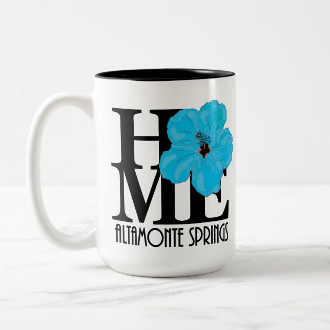 Tasse 2 Couleurs ACCUEIL Altamonte Springs Hibiscus bleu 15oz (Gauche)