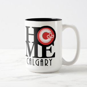 Tasse 2 Couleurs ACCUEIL Calgary 15oz (drapeau de la ville)