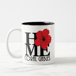 Tasse 2 Couleurs ACCUEIL Coral Gables Rouge Hibiscus 11oz